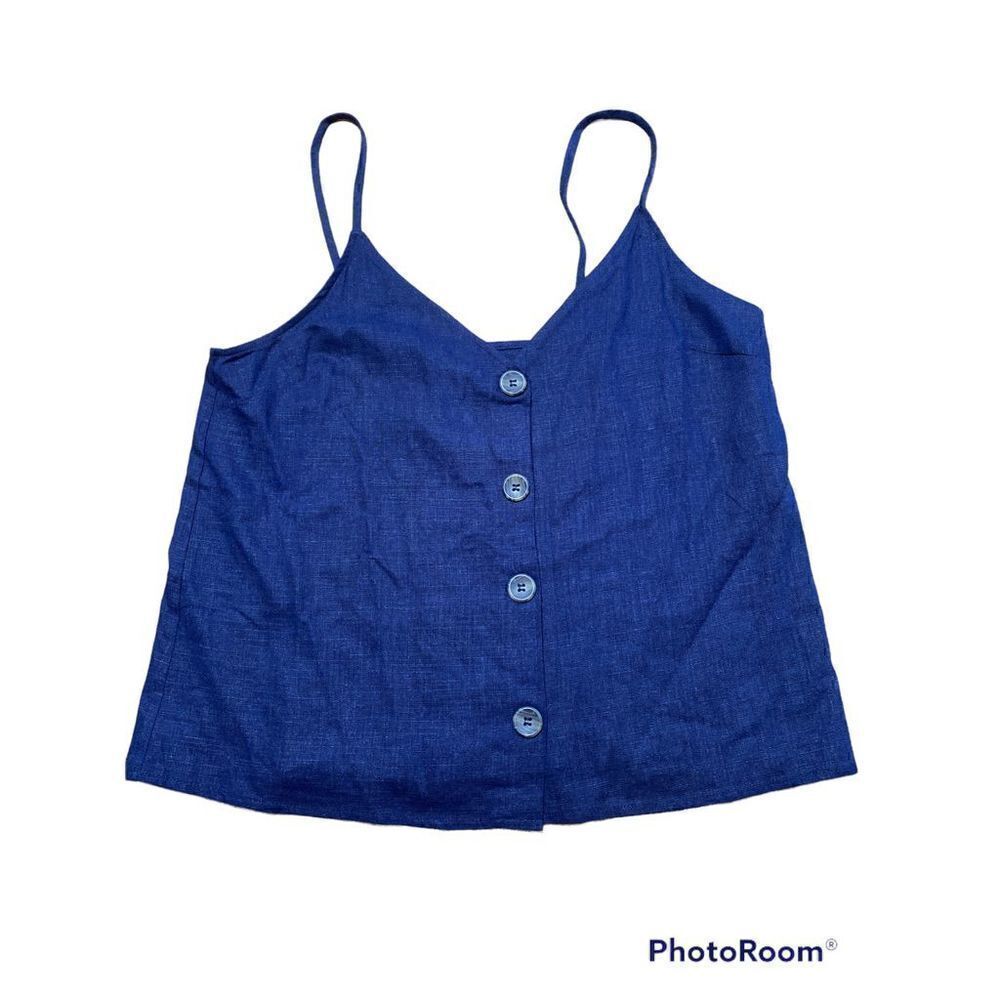 3 for $12 item! NWT Womens Love J spaghetti strap cropped tank navy blue size M